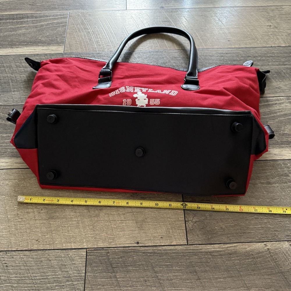VTG Walt Disney World Resort Parks Mickey Mouse Carry On Duffle Bag Faux Leather - Picture 3 of 12